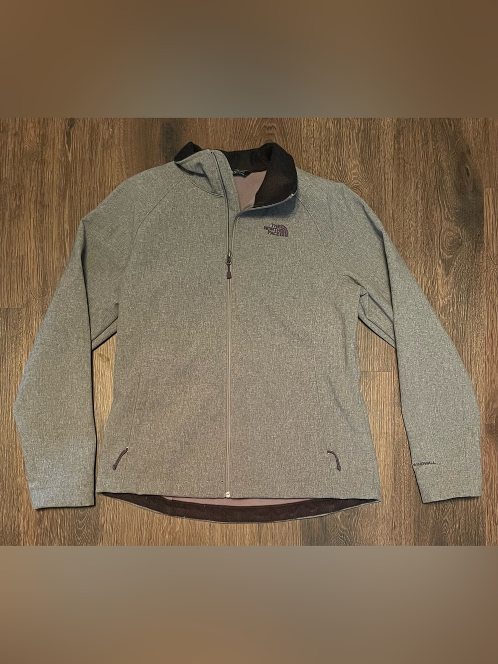 The North Face Jacket Womens Large Grey Windwall Soft Shell Excellent Condition